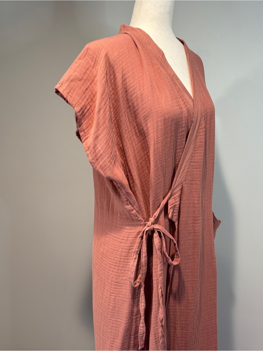 Oddbird Aydin House Wrap Dress Canyon Rose Turksish Cotton Gauze Lagenlook XL - Picture 5 of 16